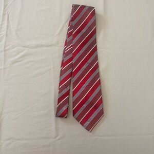 Zodiac Red and White Striped Tie